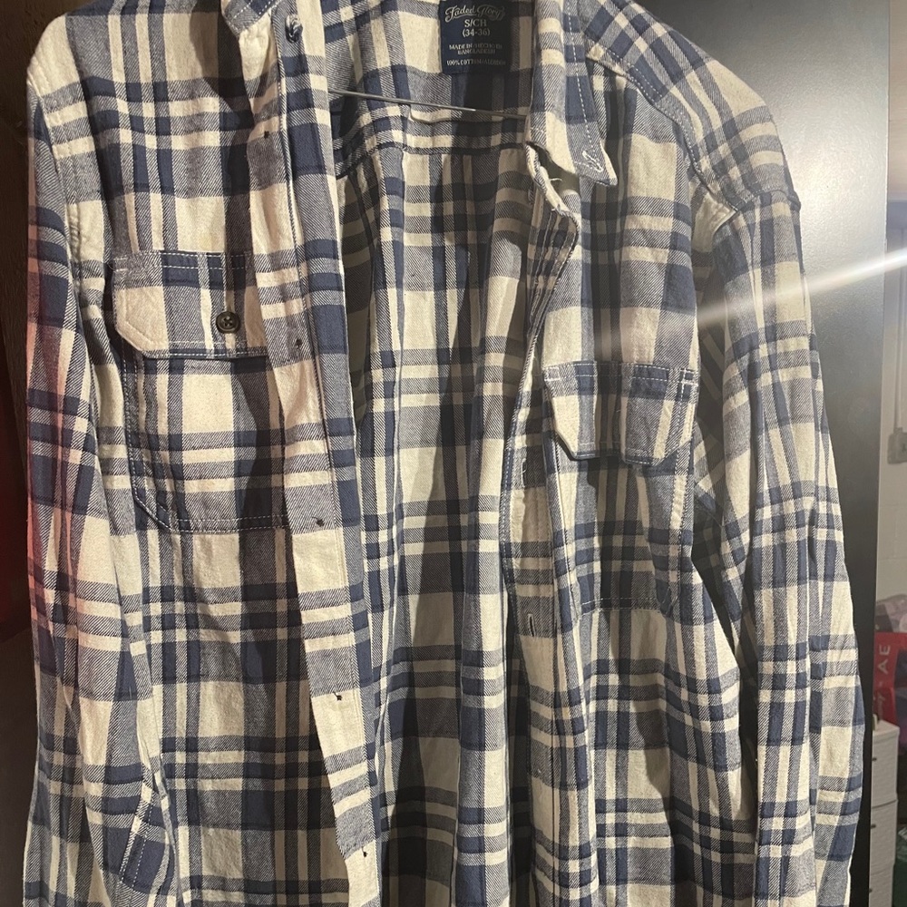 Blue and white flannel